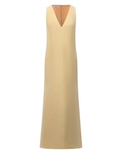 Платье из вискозы и льна Brunello cucinelli