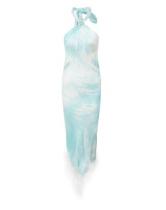 Платье из вискозы и с отделкой перьями Giuseppe di morabito