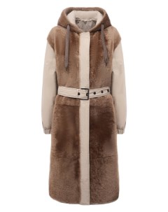 Пальто с меховой отделкой Brunello cucinelli