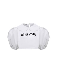 Хлопковая футболка Miu miu