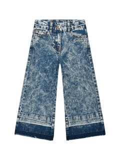 Широкие выбеленные джинсы в стразах Monnalisa