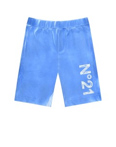 Бермуды с логотипом на штанине синие No21