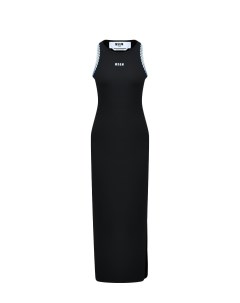 Платье халтер макси с боковым разрезом черное Msgm