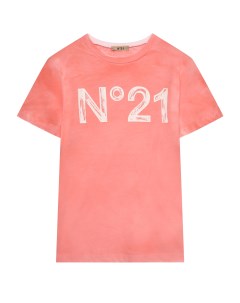 Футболка с логотипом на груди светло розовая No21
