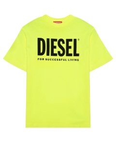 Футболка с черным лого желтая Diesel