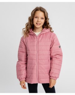 Куртка с капюшоном демисезонная стёганная розовая для девочки Button blue