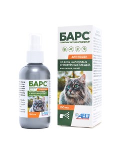 Спрей для кошек Барс инсектоакарицидный от блох и клещей 100мл Агроветзащита