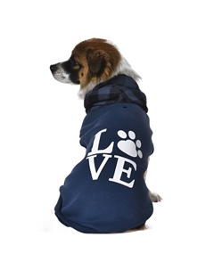 Толстовка для собак Love XL (длина спины 45см, обхват груди 44-48см) синяя Foxie