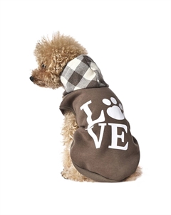 Толстовка для собак Love XS (длина спины 25см, обхват груди 28-32см) коричневая Foxie