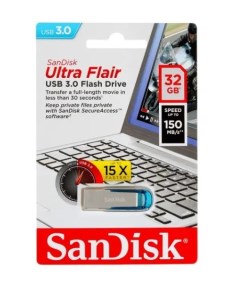 USB Flash накопитель 32GB Cruzer Ultra Flair SDCZ73 032G G46B USB3 0 Синий Sandisk