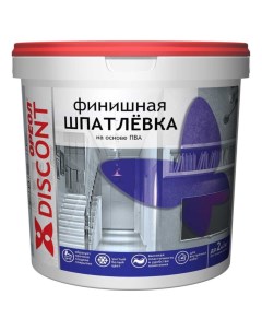 Шпатлевка Дисконт ПВА финишная для внутренних работ белая 3 кг Ореол
