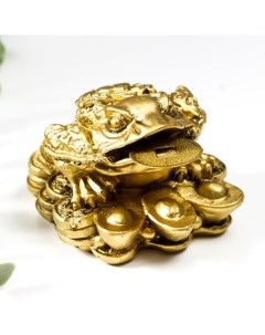 Фигурка Денежная жаба инь ян со слитками золота 7х9х5 см Сима-ленд