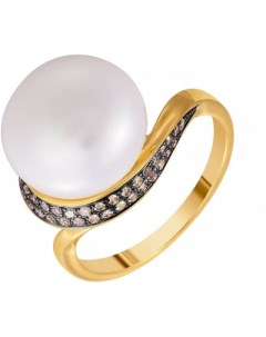 Кольцо с жемчугом и бриллиантами из жёлтого золота Джей ви