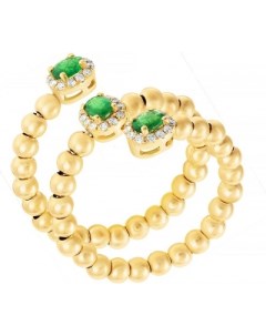Кольцо с изумрудами и бриллиантами из жёлтого золота Джей ви