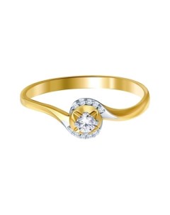 Кольцо с 11 бриллиантами из жёлтого золота Джей ви