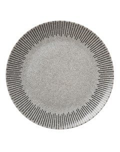Тарелка Нуар 26 6см обеденная костяной фарфор серый Homequeen