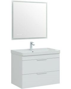 Мебель для ванной Ирис New 80 см белый глянец 2 ящика Aquanet