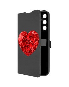 Чехол книжка Eco Book для Samsung Galaxy A15 4G A155 Рубиновое сердце черный Krutoff