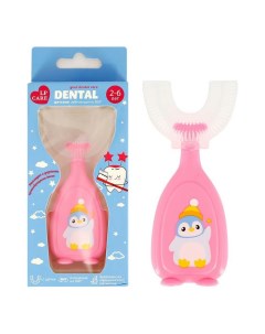 Зубная щетка для детей Dental U образная розовая Lp care