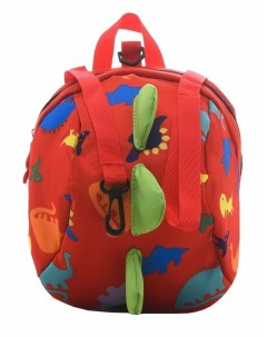 Детский рюкзак BP 001 000020 с принтами динозавров красный Just for fun