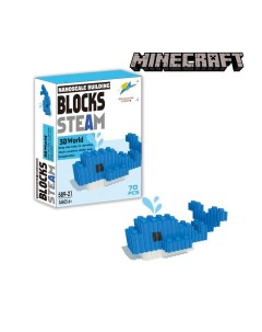 3D пазл развивающий конструктор для детей Майнкрафт F T042 бело голубой Fun toy