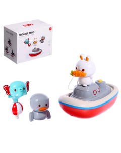 Набор игрушек для ванны Зверята мореходы 3 шт Nobrand