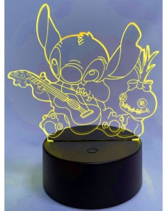 Настольный 3D светильник ночник Лило и Стич Lilo Stitch 7 цветов usb 17 см Starfriend