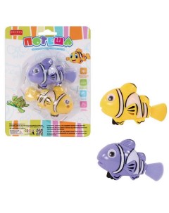 Игрушка для ванной заводная Рыбки Потеша 2 шт фиолетовая и желтая 140713 tn Jun toys