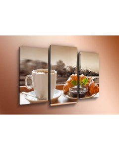 Модульная картина триптих Французский завтрак ТР1508 60x80 см Добродаров