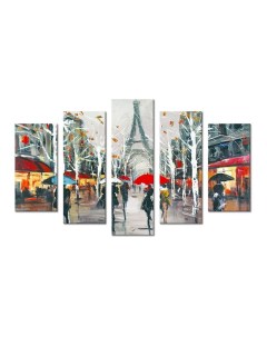 Модульная картина Прогулка по Парижу 80х140 см Добродаров