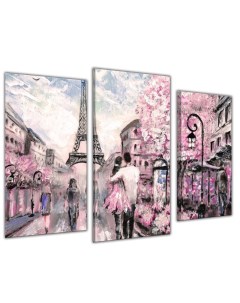 Модульная картина триптих Прогулка по Парижу ТР1487 60x80 см Добродаров