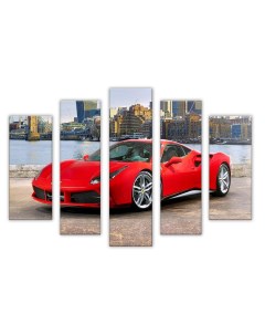 Модульная картина Красный спорткар 80х140 см Добродаров