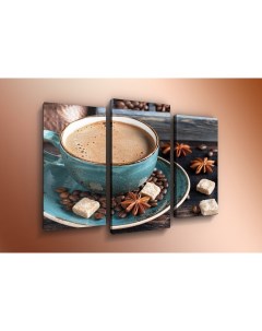 Модульная картина триптих Чашка кофе ТР15 60x80 см Добродаров
