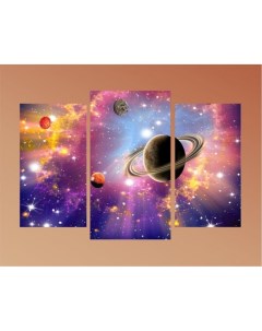 Модульная картина триптих Вселенная ТР2219 60x80 см Добродаров