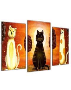 Модульная картина триптих Три кота ТР949 60x80 см Добродаров