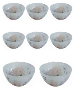 Набор салатников стекло Аксам Сакура в цвету диаметр 15см 8шт 15389 Akcam