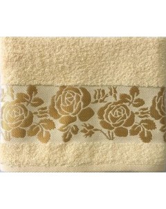 Полотенце DM Текстиль Розы 70x130 см маxровое ванильное Дм текстиль