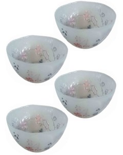 Набор салатников стекло Аксам Сакура в цвету диаметр 15см 4шт 15389 Akcam