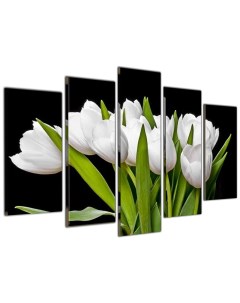 Модульная картина Белые тюльпаны 80х140 см Добродаров