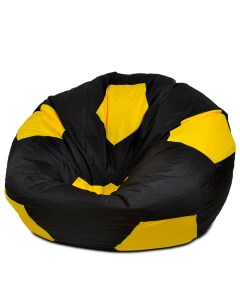 Кресло мешок мяч XXL черный желтый Puffmebel