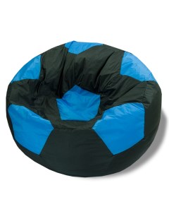 Кресло мешок мяч XXL черный голубой Puffmebel
