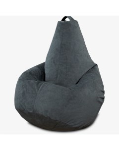 Кресло мешок груша XXL серый Puffmebel