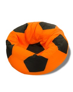 Кресло мешок мяч XXL оранжевый черный Puffmebel