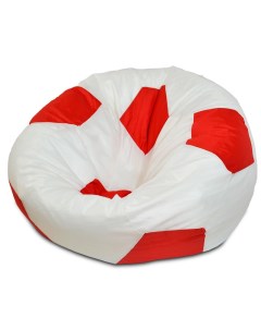 Кресло мешок мяч XXXL белый красный Puffmebel