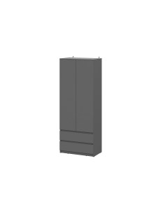 Шкаф двухстворчатый с ящиками Денвер графит серый Sv-мебель