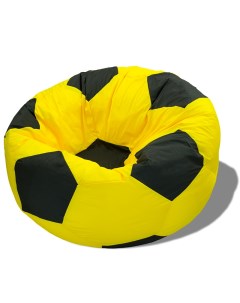 Кресло мешок мяч XXXL черный желтый Puffmebel