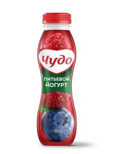 Питьевой йогурт черника малина 1 9 БЗМЖ 260 г Чудо