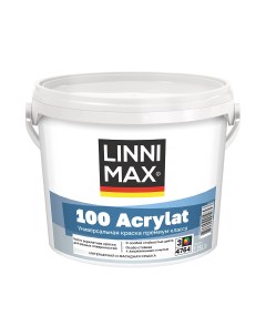 Краска фасадная 100 Acrylat полуматовая база 3 бесцветная 2 35 л Linnimax