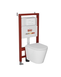 Комплект BAU 6 в 1 инсталляция BAU PRO унитаз Bau Nimb Hurricane 2 сиденье кнопка Bauedge