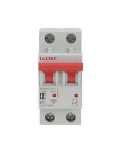 Автоматический выключатель YON MD63 2P C50 А 6 кА Dkc